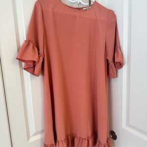 Ruffled Sleeve Pinkblush shift dress